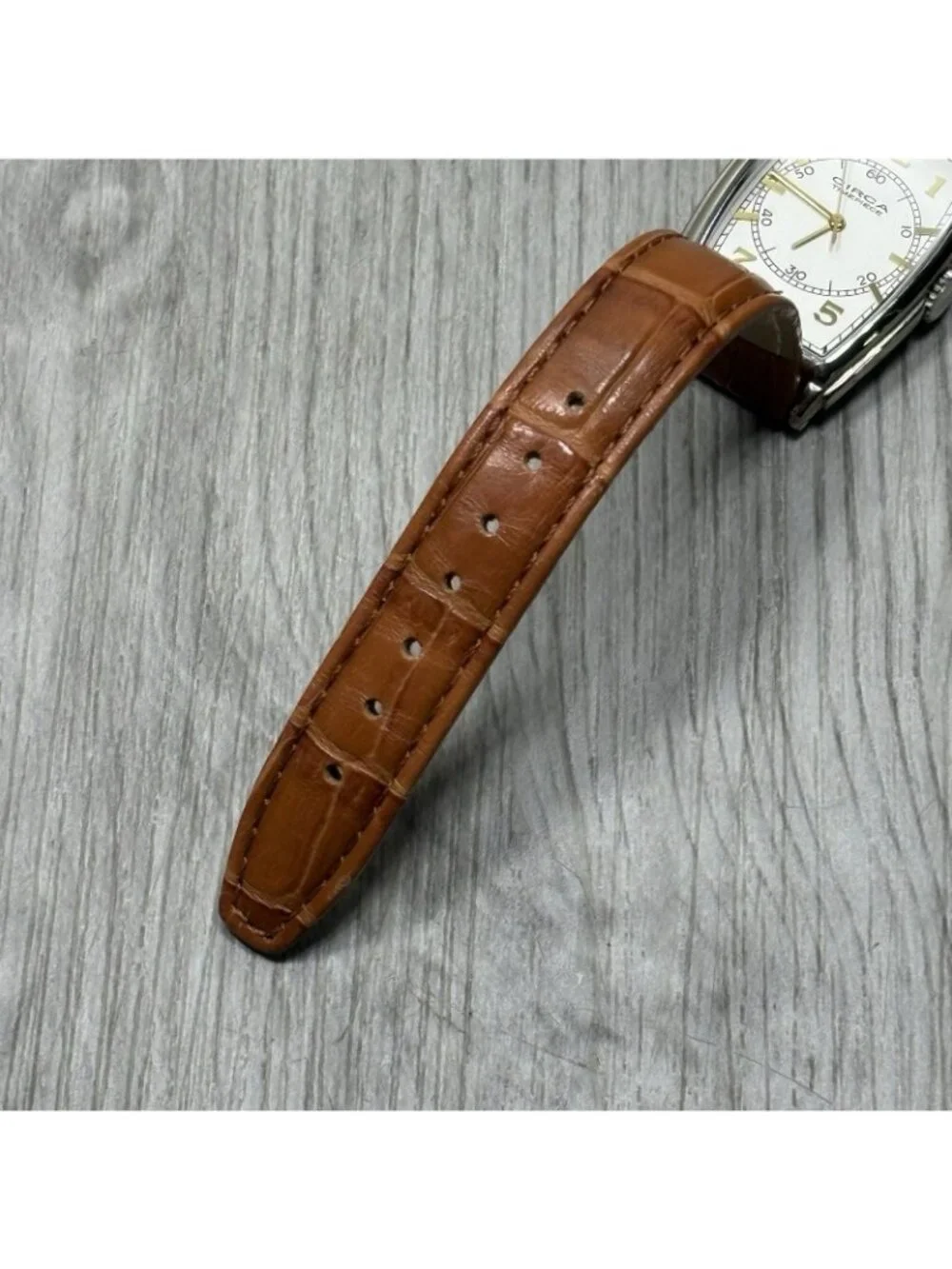 Circa Timepiece CT112T Brown Leather Analog White Dial Quartz Watch Need Battery